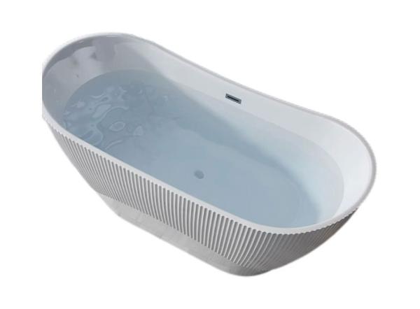 Stain Resistant Bathroom Acrylic Slipper Bathtub Freestanding Soaking White