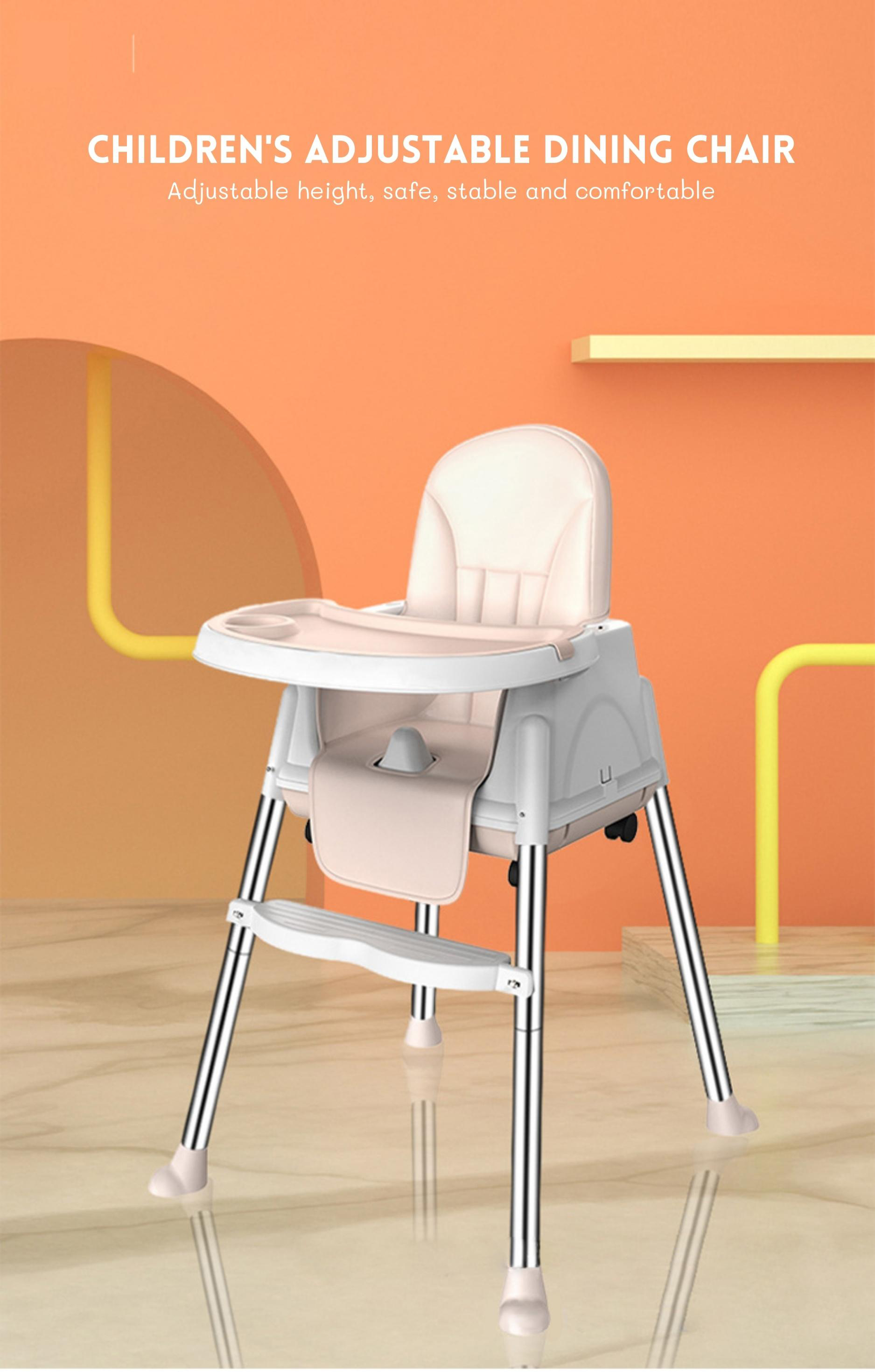 Anti Fall Folding Baby Dining Chair 65*54*54cm Easy Installation
