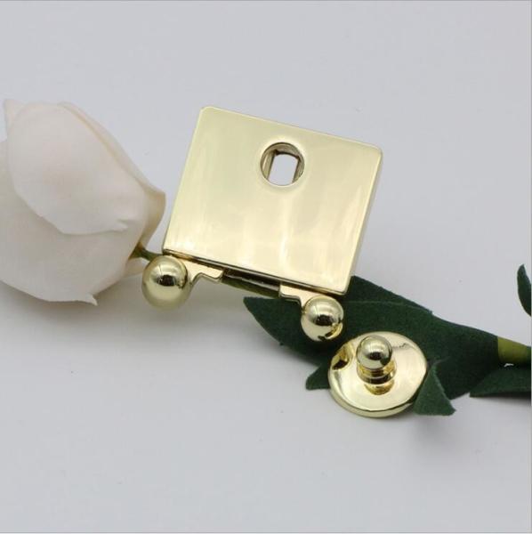 Nickel Free Light Gold Bag Accessories Metal leather bag lock push locks for