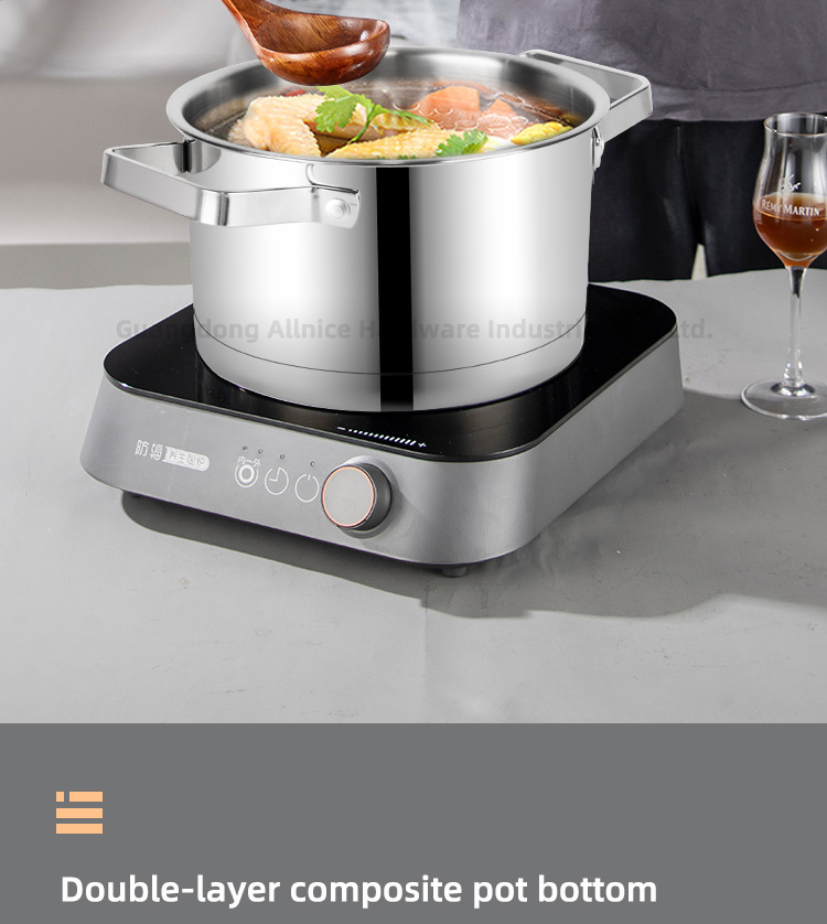 High Quality Kitchenware 6 Pcs Stainless Steel Soup Pot Set Cookware Set With Glass Lid