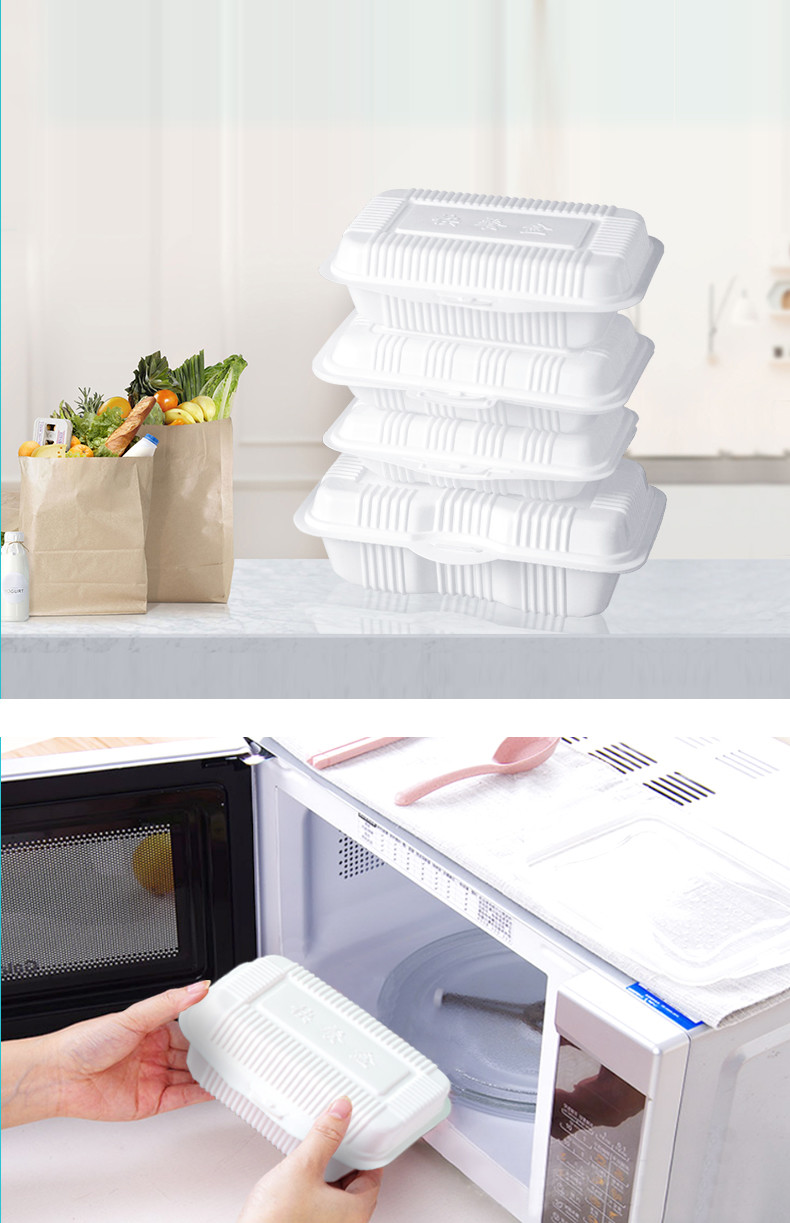 Custom Logo Take Away lunch Boxes Container Restaurant Plastic Disposable Food Container