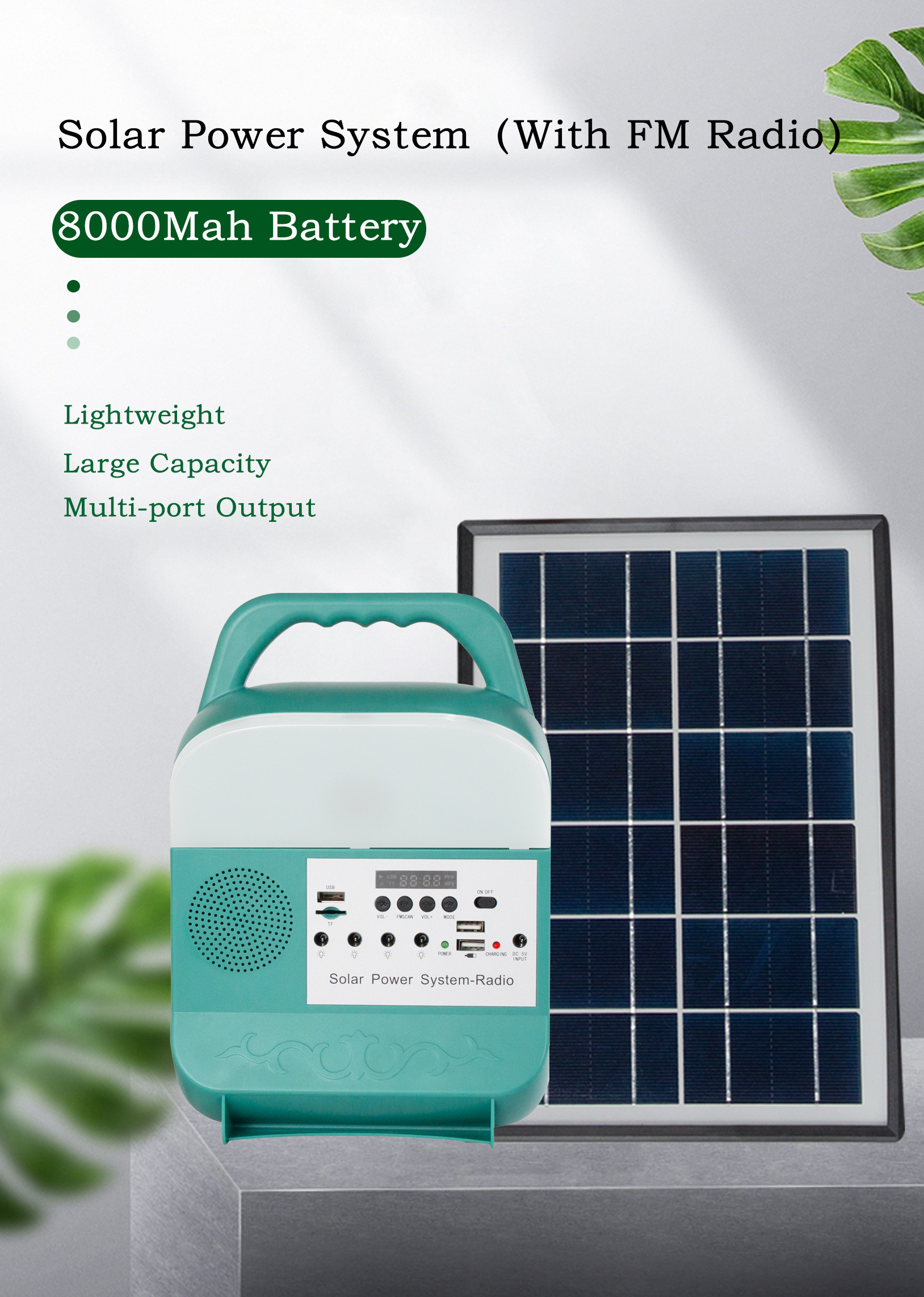 Solar Camping Household Charging Emergency Light With Radio