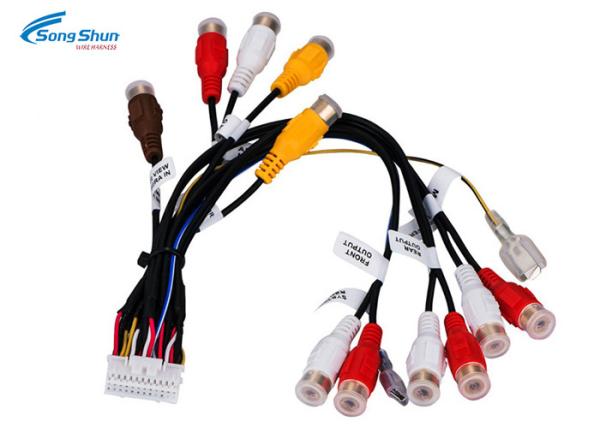 PAD 2.0mm 24Pin Auto Car Audio Extension Cable , Electrical Connector RCA Audio