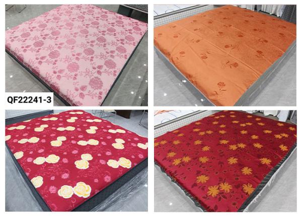 Woven 100 Polyester Mattress Quilting Fabric Warp Knitted Gold Plated Printed