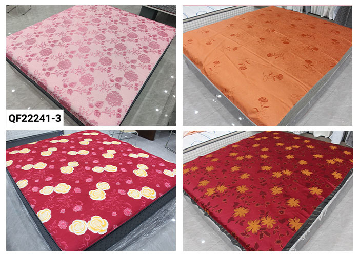 Our Factory Sells Light Color Gold Powder Disperse Warp Knitted Printed Mattress Fabric Directly