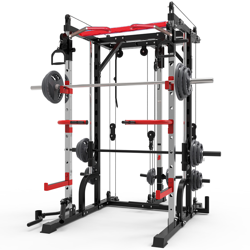 Workout Equipment Weight Bench Rowing Leg Press Multi Function Smith Machine With Weight Stack