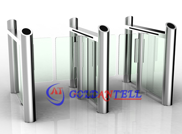 Light duty visual identification pillar door design remote speed security Half Height Turnstiles with entry scanner