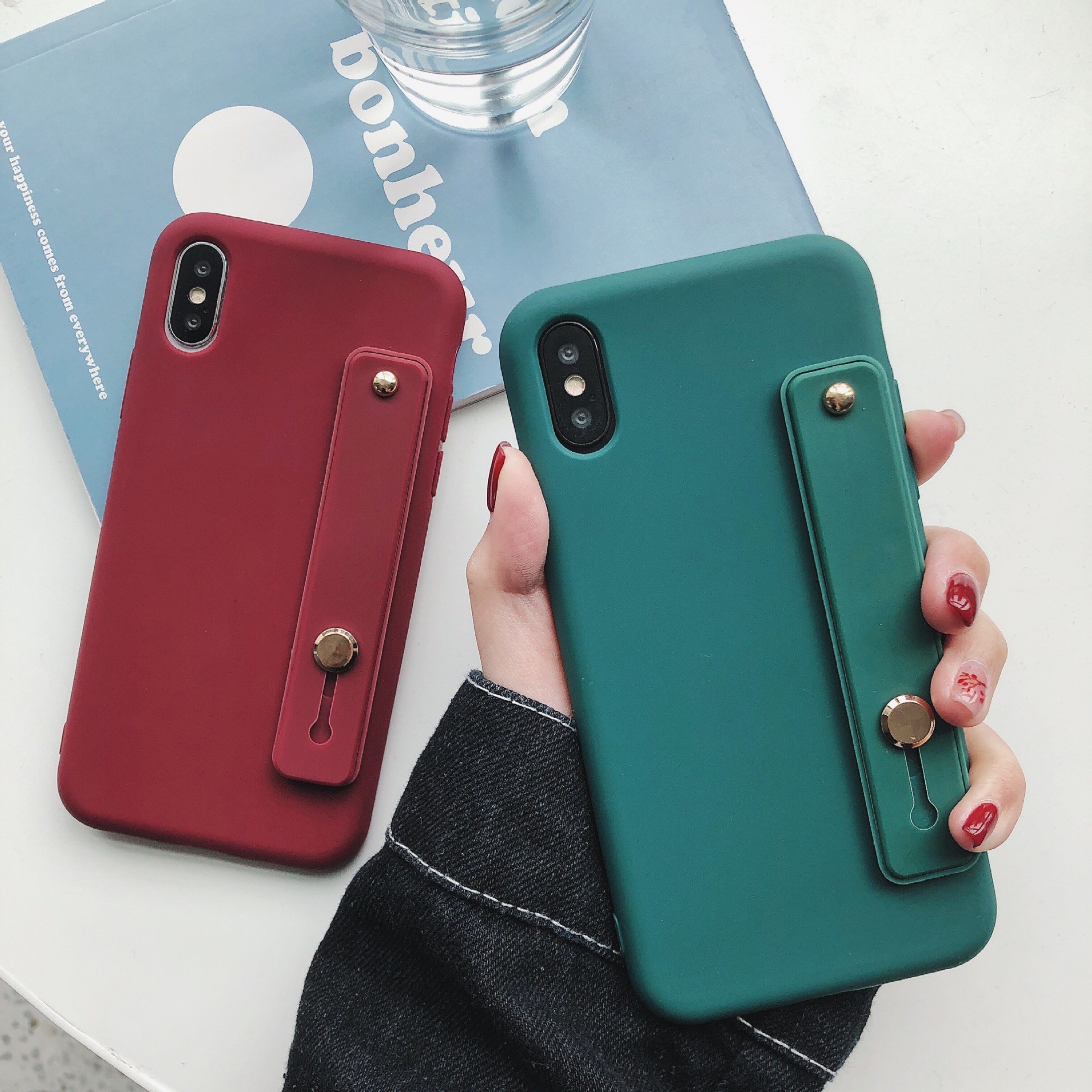 TPU Fashion Protective Case Finger Grip Camera Protect Anti Knock