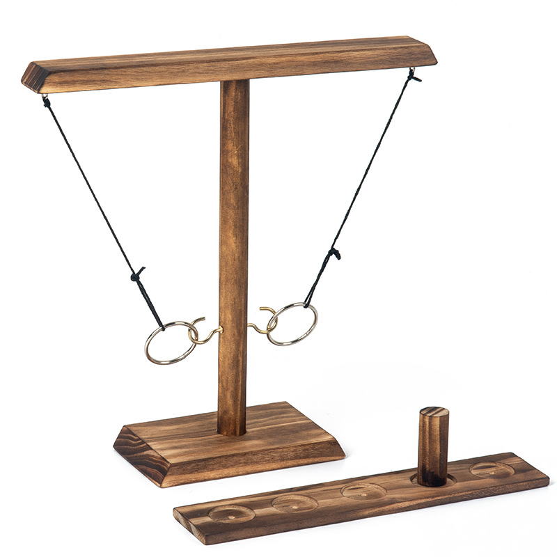 Ring Toss Games for Adults, Yard Games, Patio Decor, Outdoor Indoor Games, Wooden Hook and Ring Game for Bars, Home, Party