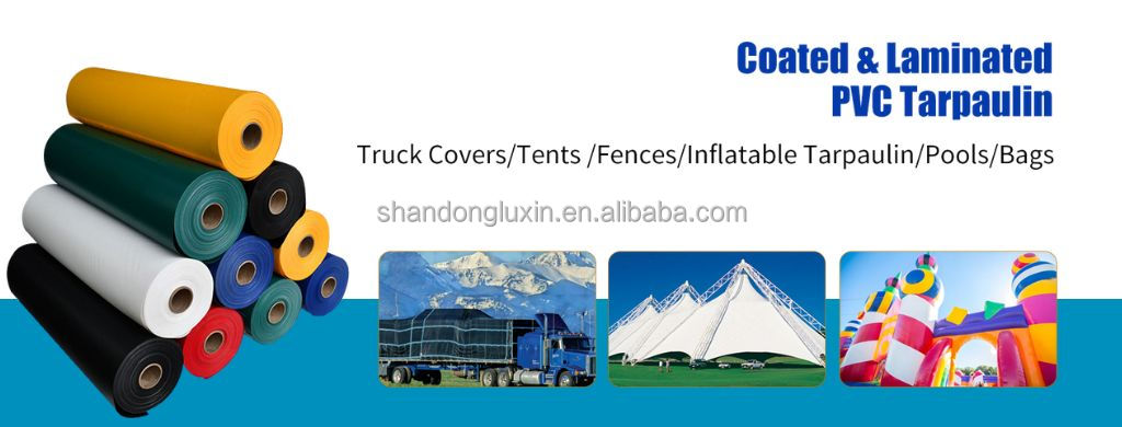 Roof Covering 650gsm Heavy Duty Waterproof Vinyl Coated PVC PE Tarpaulin Material Fabric in Roll