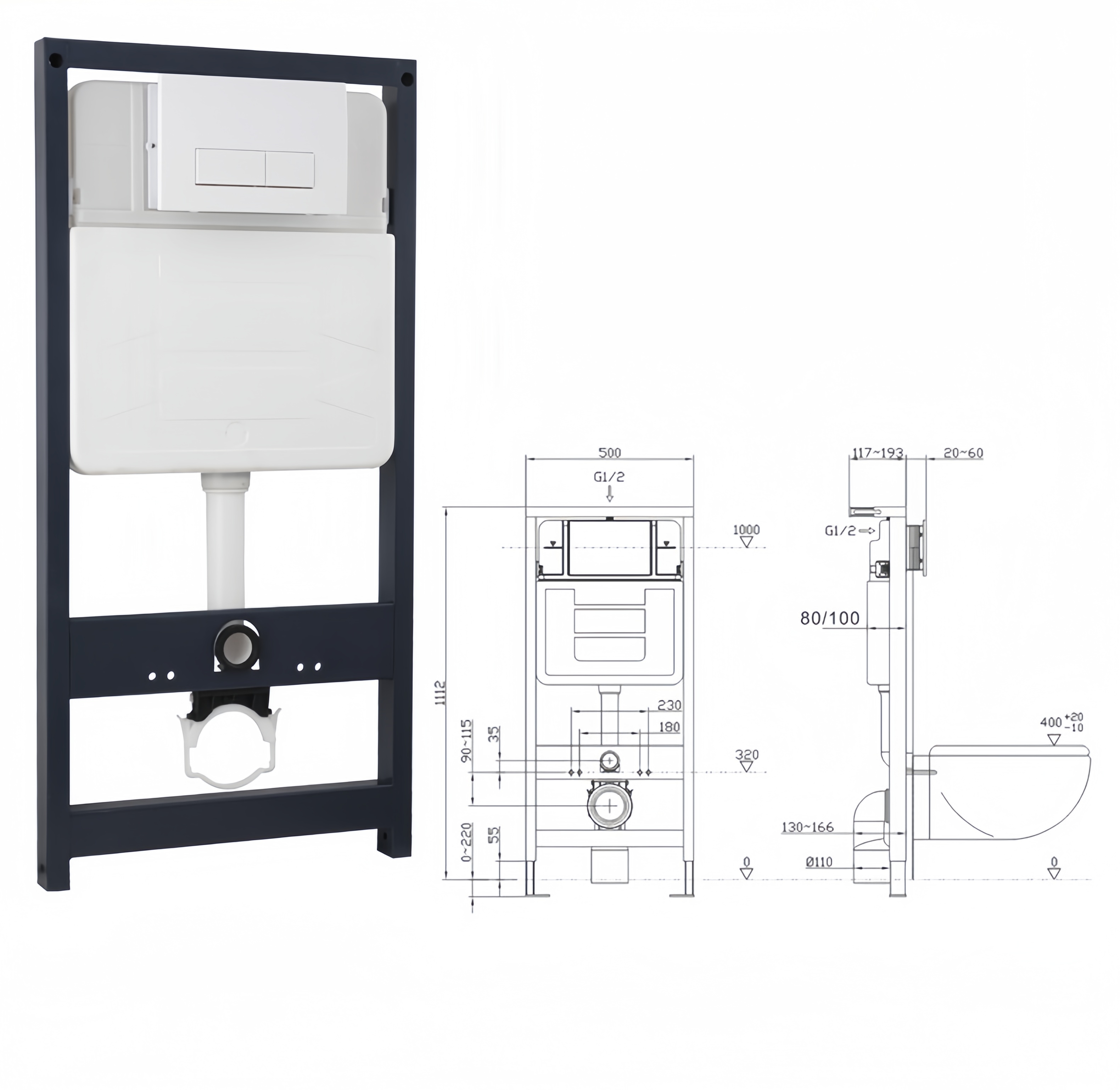 Modern Auto Open Electronic Toilet with Hidden Water Tank and Intelligent Technology