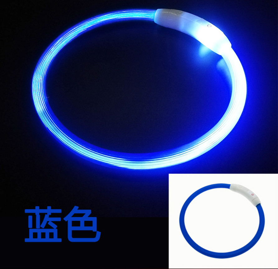 Custom Nylon Waterproof Dog Training Collar Reflective LED Luminous Charging Pet Dog Collar