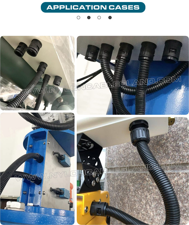 Internally Threaded Straight Connectors (Tube Connectors) Nylon 6 Black Connecting Flexible Tubes AD10~AD42.5 & Metric/PG Cable Glands for Cable