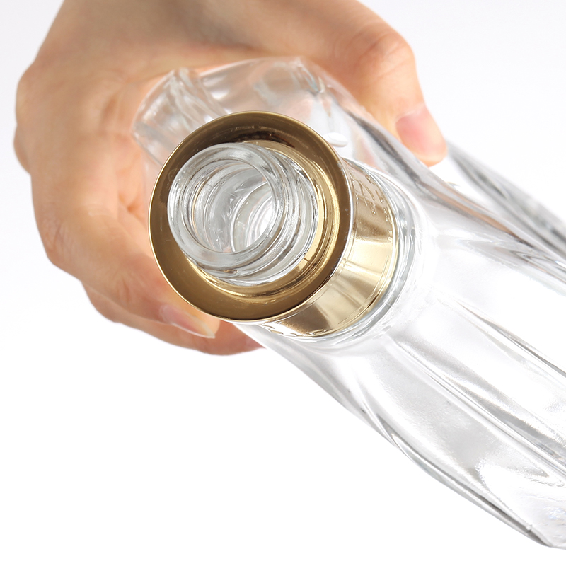 Luxury Whisky Bottle with Hot Stamping Surface Handling Tall Thin Design