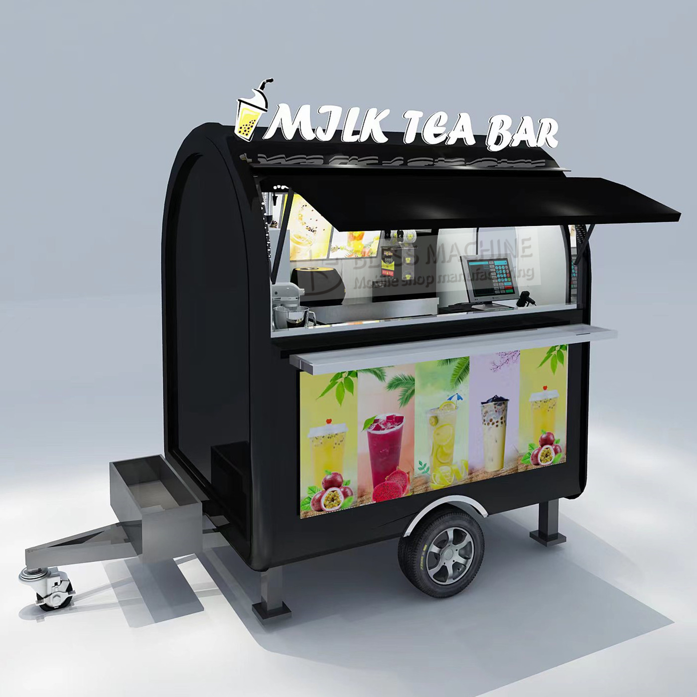 85kms per hr Machinery Function Leisure Fast Food Equipment Mobile Catering Van Trailer