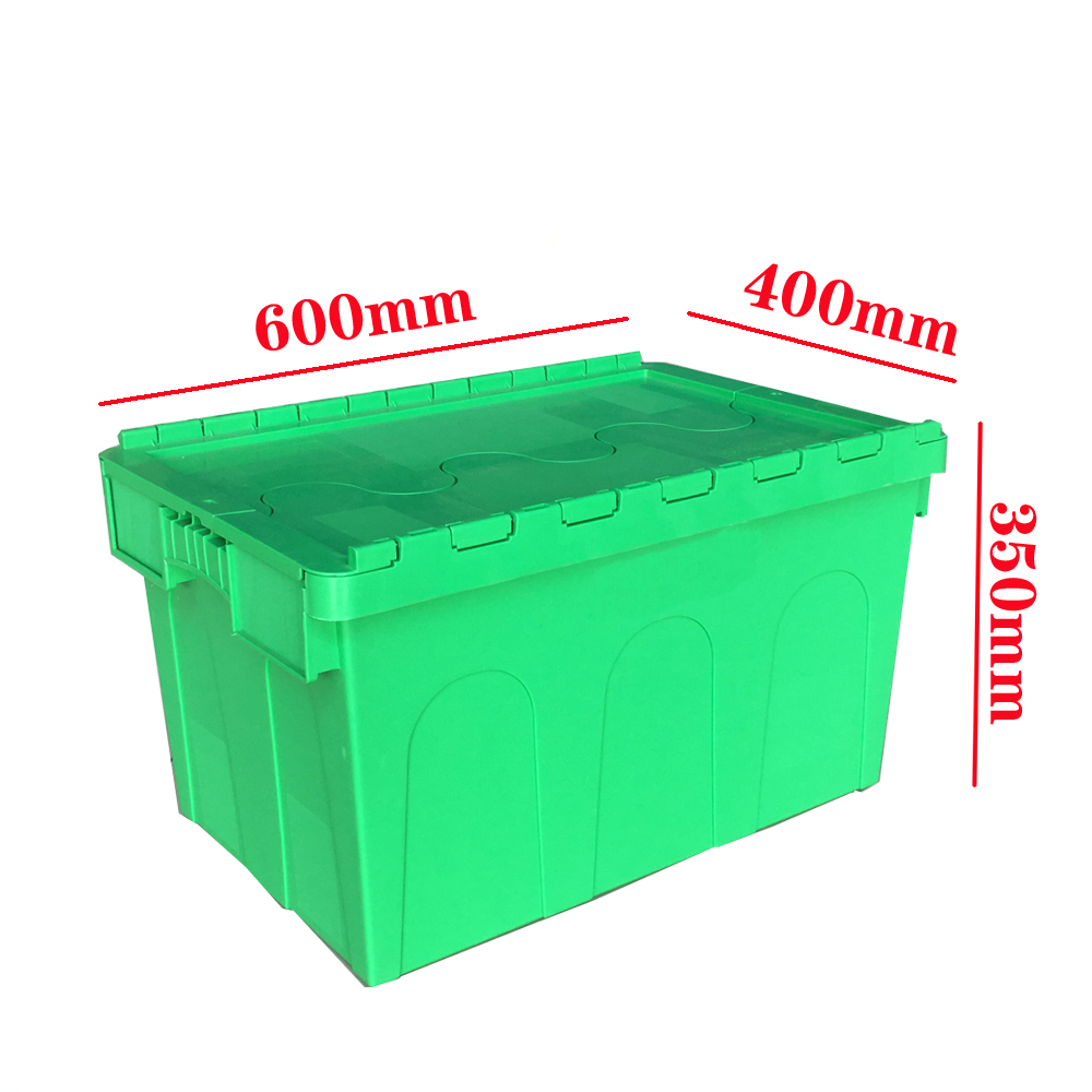External Size 600*400*350mm Stackable Plastic Boxes for Durable Logistic Storage