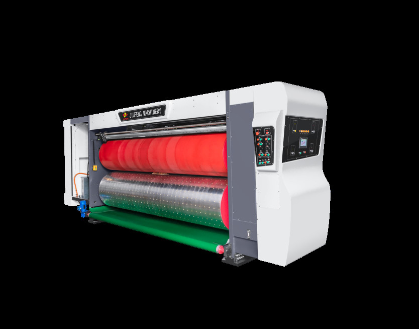 G6-1224 Lead Edge Vacuum Transfer 4 Color Printer+Slotter+Die Cutter+Vibrator+ Stacker
