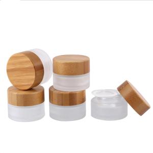  5 To 15ml Cosmetic Frosted Glass Jar With Wooden Cap Manufactures