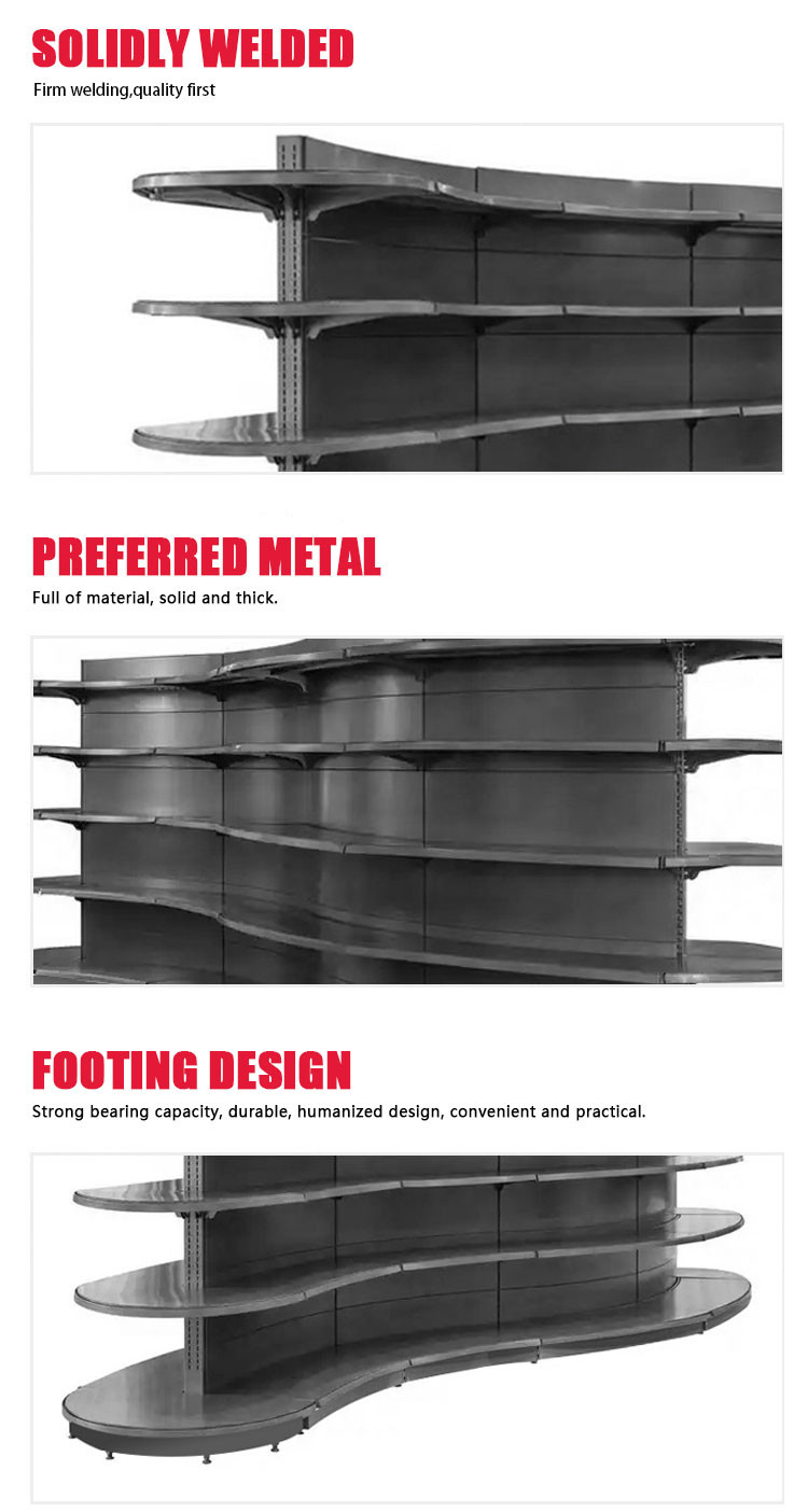 Modern Style Supermarket Shelf Rack With Stable And Easy To Assemble Structure