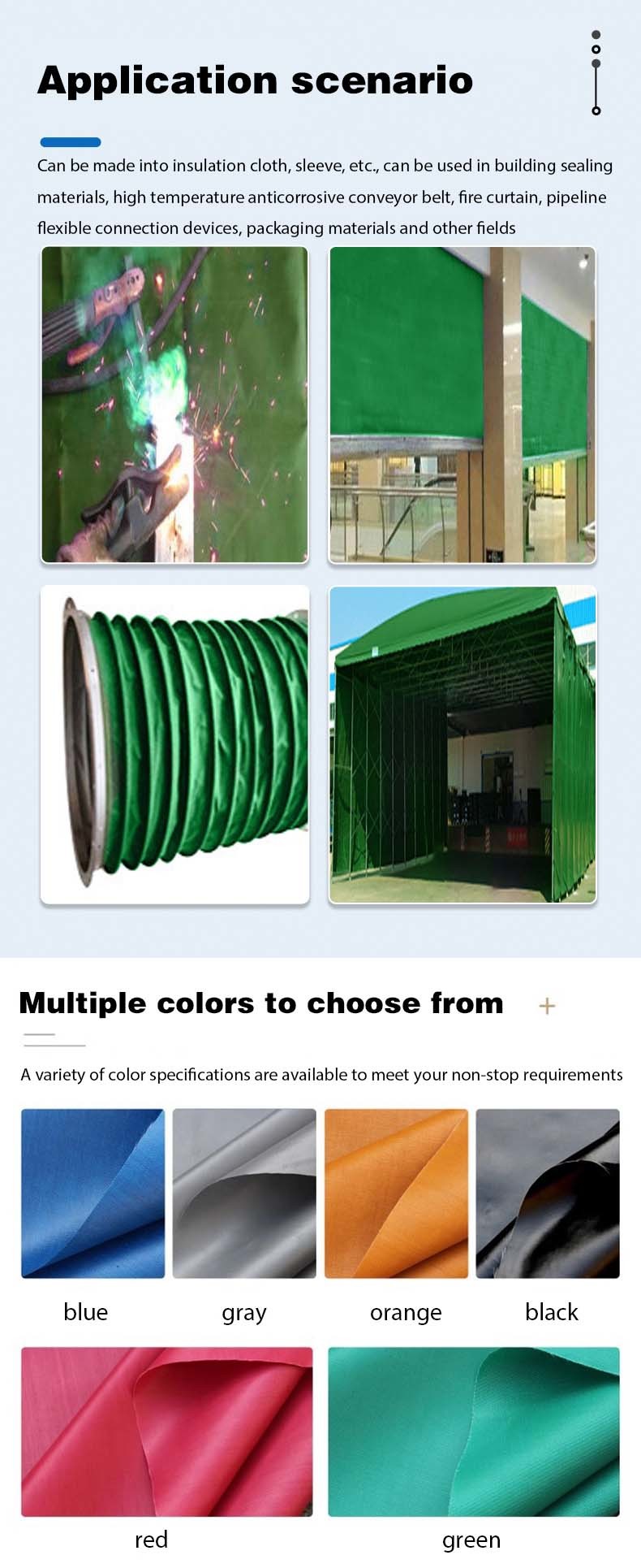 Soft Connection Fire Blanket Duct Cloth Flame Retardant High Temperature Welding Fireproof Cloth