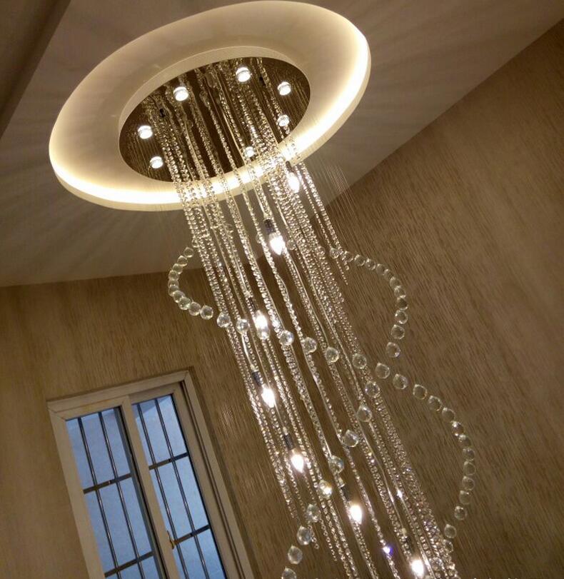 Manggic Large Size Spiral Long Spiral Modern Staircase Foyer Chandelier(WH-NC-22)