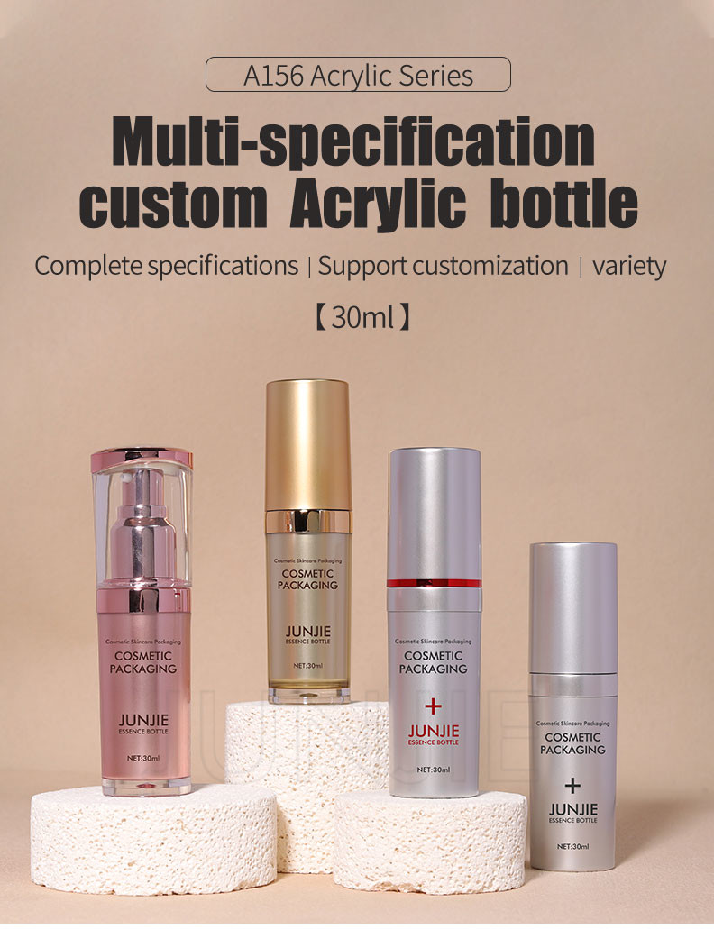Luxury 30ml Skincare Packaging Set Empty Cosmetic Acrylic Essence Oil Bottle For Skin Care Serum Plastic Bottle