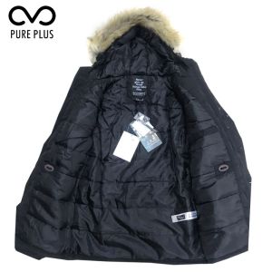 Multi Functional 100% Polyester Padded Jacket With Yellow Fur Collar