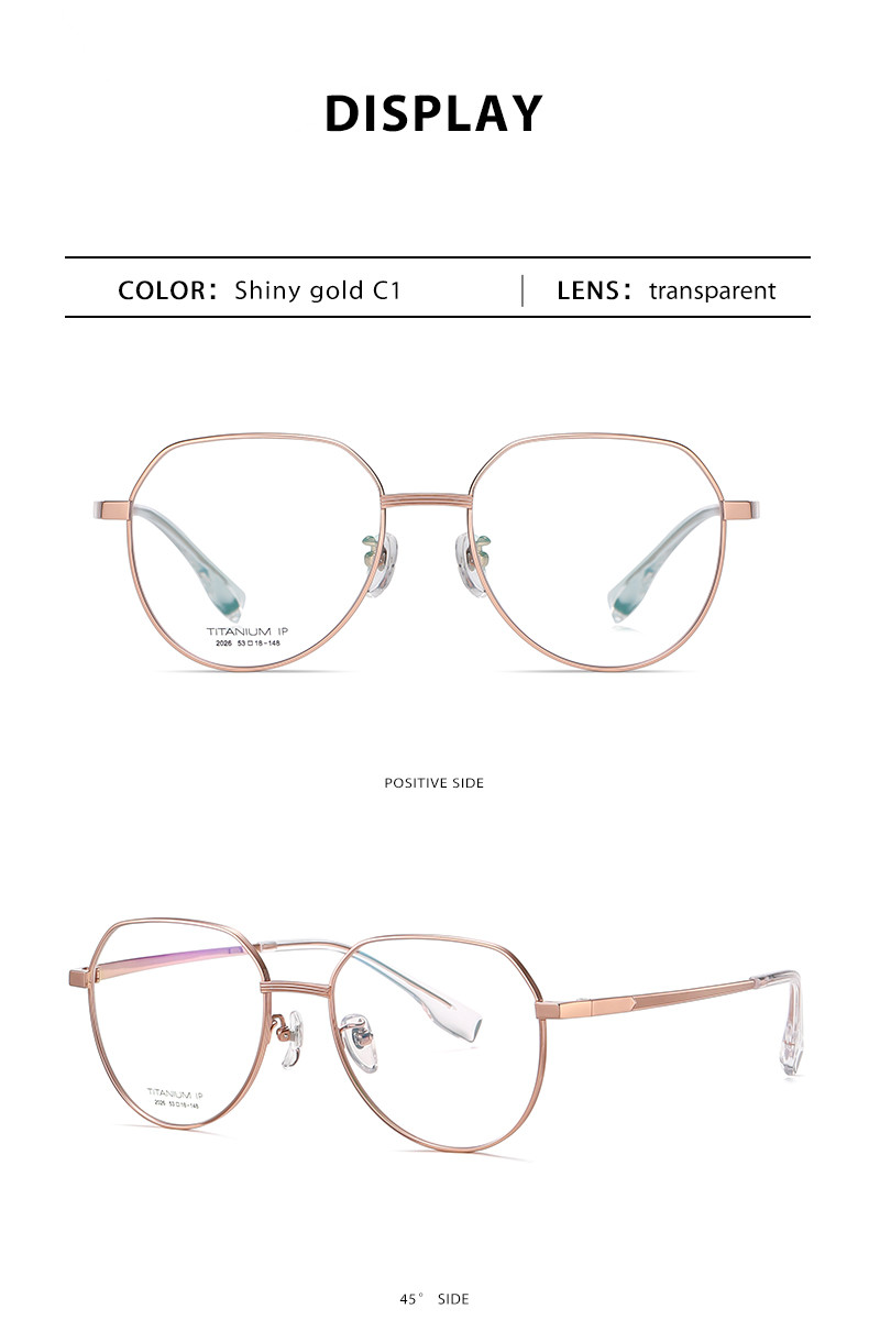 Women Men Titanium Frame Glasses Retro Round Clear Lens Eyeglasses