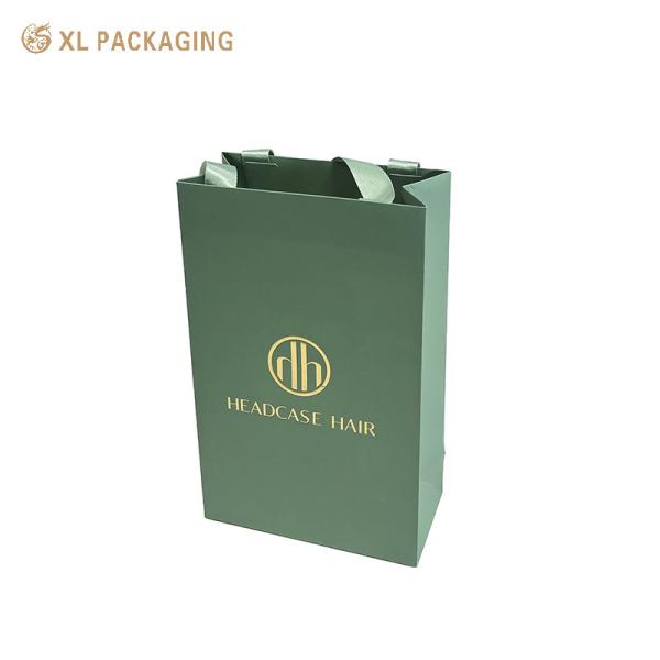 Full Color Printing Green Color Shipping Bag Custom Logo Paper Bag with Handle