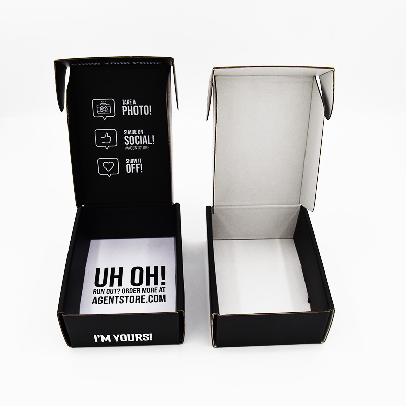 Black Small 3 Ply Corrugated Mailer Boxes For Shipping Packaging Craft Gifts