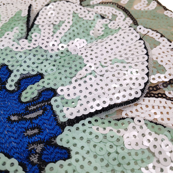 Various Size Sequin Flower Patches Eco Friendly For Hats / Shoes Decoration