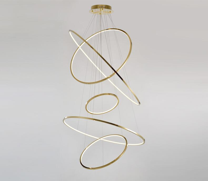 Stairwell staircase large chandelier circular ring pendant light(WH-NC-71)