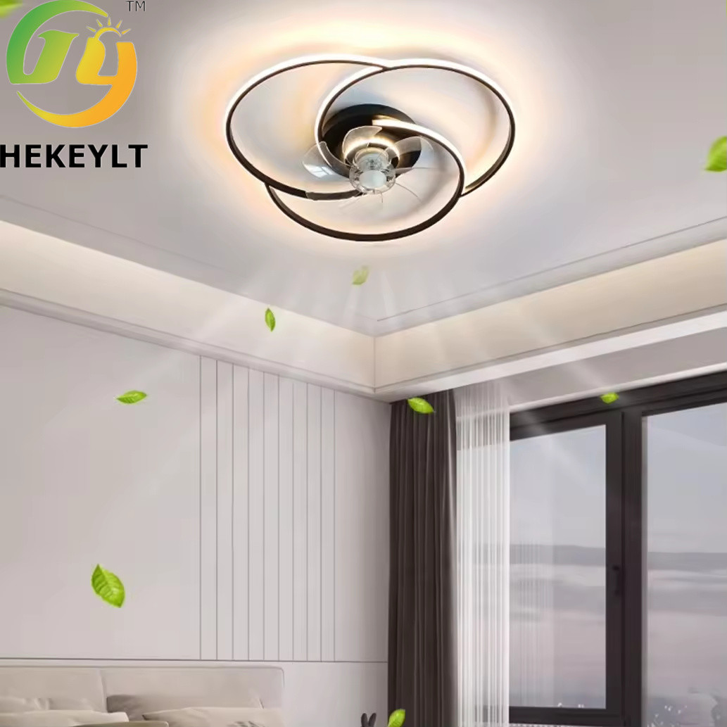 Modern Simple High Color Rendering Eye Protection Strong Wind Silent Ceiling Fan Lamp