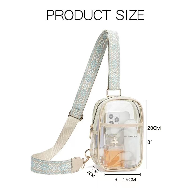 TPU TRANSPARENT ANTI-SPLASH CHEST BAG,LULU TRANSPARENT BAG LULU CROSSBODY SHOULDER BAG
