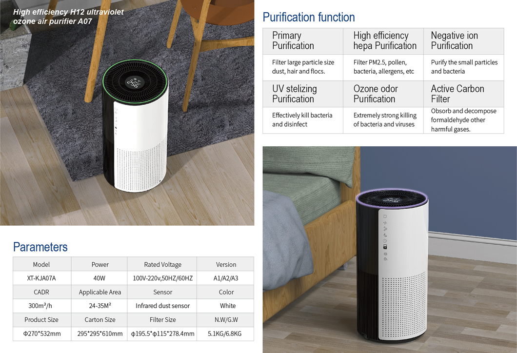 Homefish OEM Luchtreiniger Wholesale Air Purifier Smart Hepa Purificador De Aire UVC Purificateurd Wifi Air Purifier Tuya