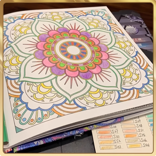 Children's Calming Drawing Art Book Hand-Painted Picture Book with Fancy and