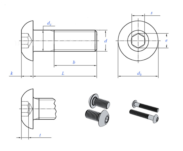 Aluminum Pan Head Screws M4 Stainless Steel Screws Grade 8.8