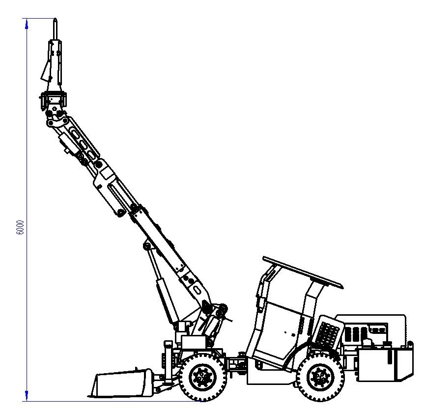 Underground Mining Scaler Diesel Power Tunnel Loose Rock Scaler Scaling Rig
