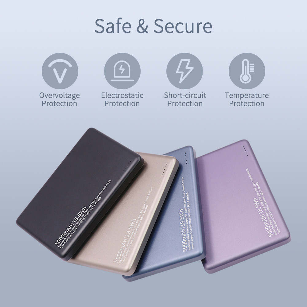Wireless Magnetic Power Bank Charger 5000mAh For Iphone External Battery