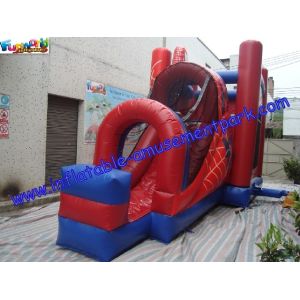 Commercial Spiderman Inflatable Bouncy Slide , Kid Inflatable Combo Slide