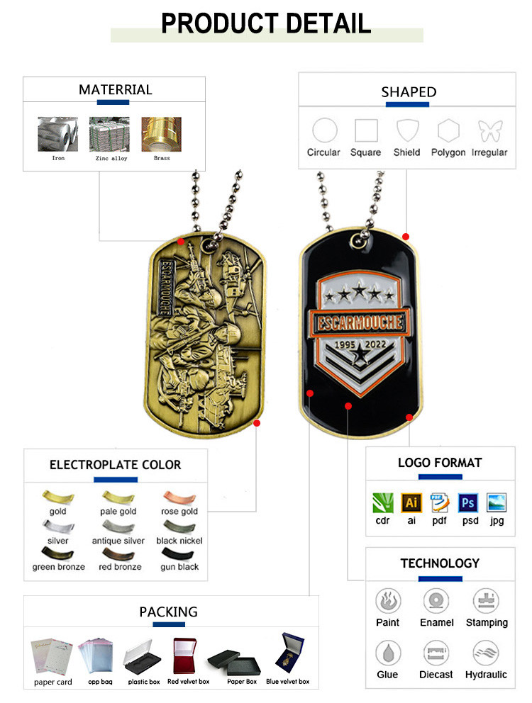 Custom Metal Dog ID Tags Personalised Enamel Print Dog Name Tags