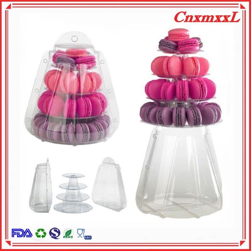 APET Blister 5 Tier Macaron Stand Laduree Macaron Display Tower
