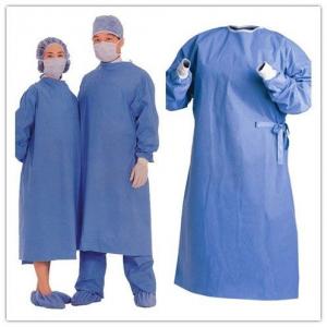 China Pp Sms Spunbonded Disposable Sterile Gowns Breathable With Customized Logo on sale
