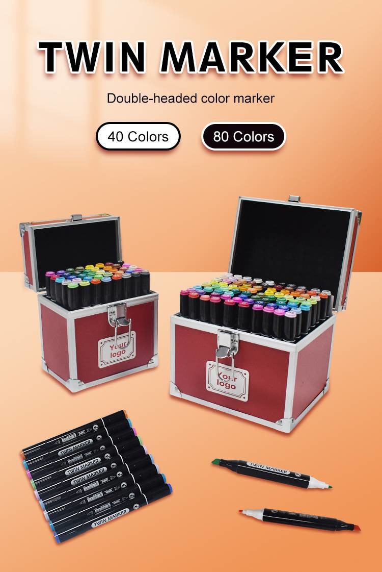 Double Headed Color Marker Set 80 Colors Kids Painting Set For School Home