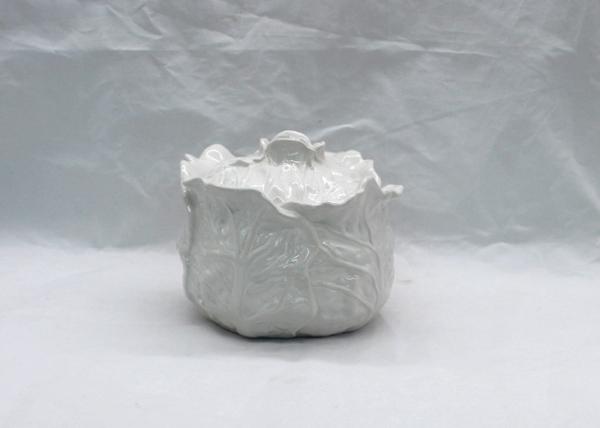 White Ceramic Kitchen Canisters Handmade Vegetable Design Cabbage Food Container