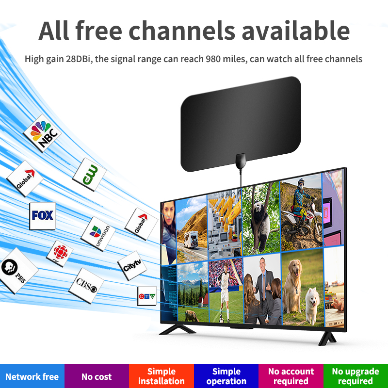 35mm Indoor Satellite Amplifier Signal Booster TV Antenna with 50 Ohm Input Impendence
