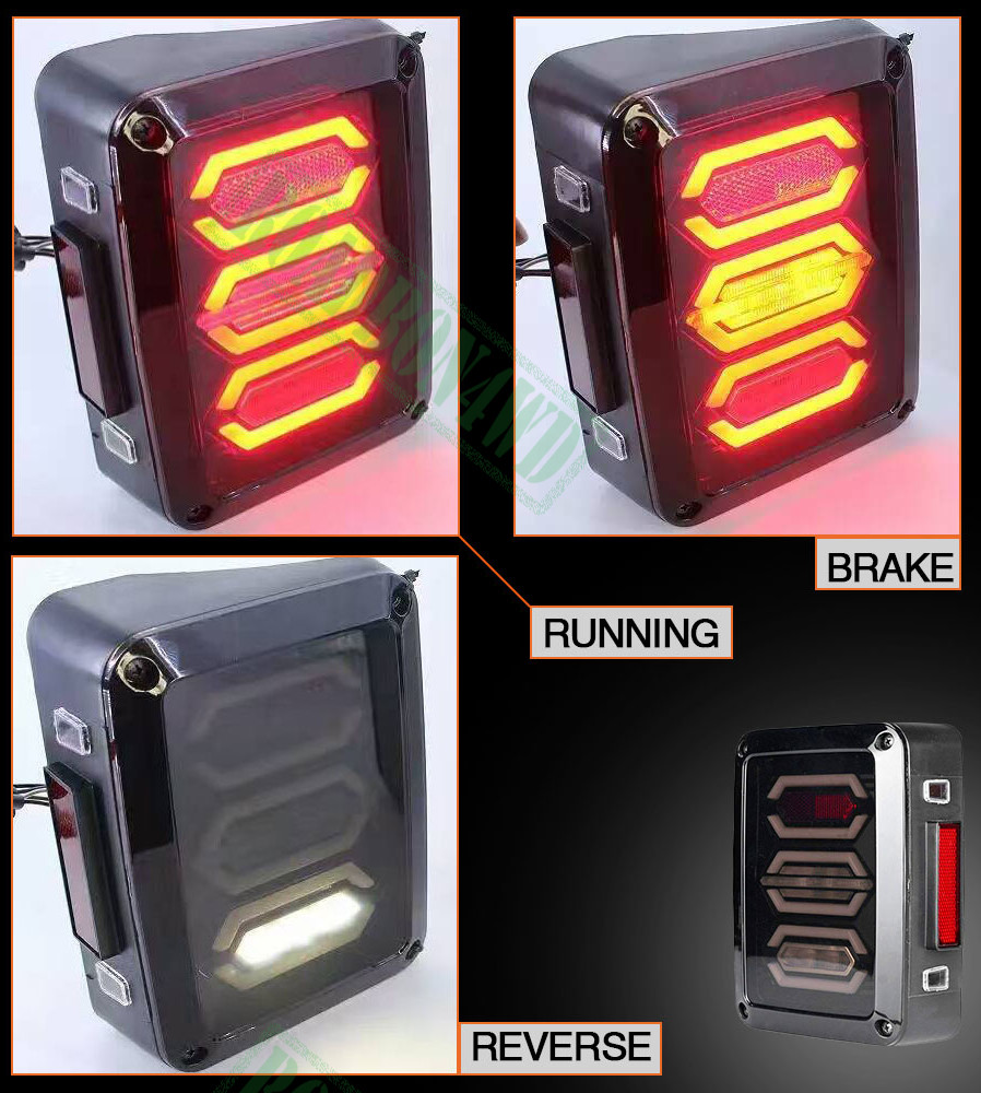 Jeep Wrangler JK 07+ LED Tail Lights Rear Brake Reverse Turn Signal Tail Lamps Clear Lens Fits for Jeep JK