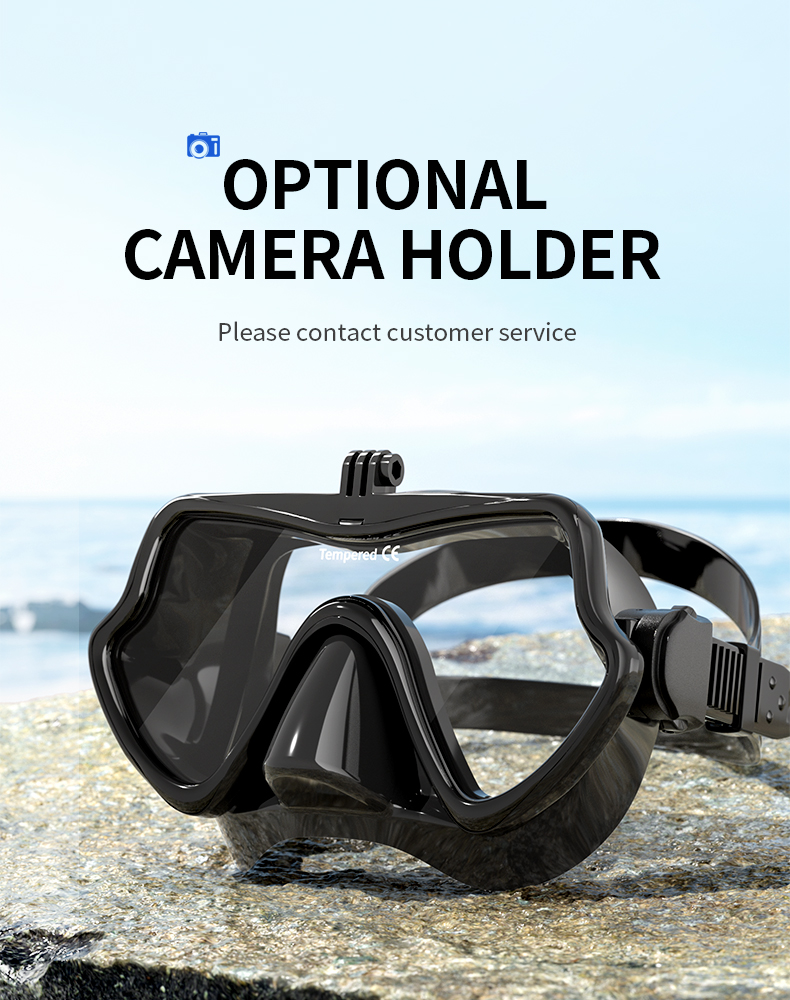 Tempered Glass Silicone Snorkeling Goggles Diving Mask Wide View For Underwater