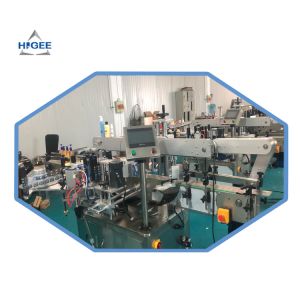  Automatic Double Sided / Top And Bottom Labeling Machine For Round Cylinder Bottles Manufactures