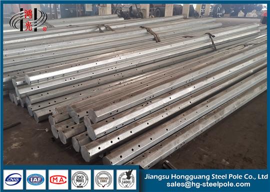 Standard Direct Burial Galvanized Steel Pole , Power Transmission Steel Tubular